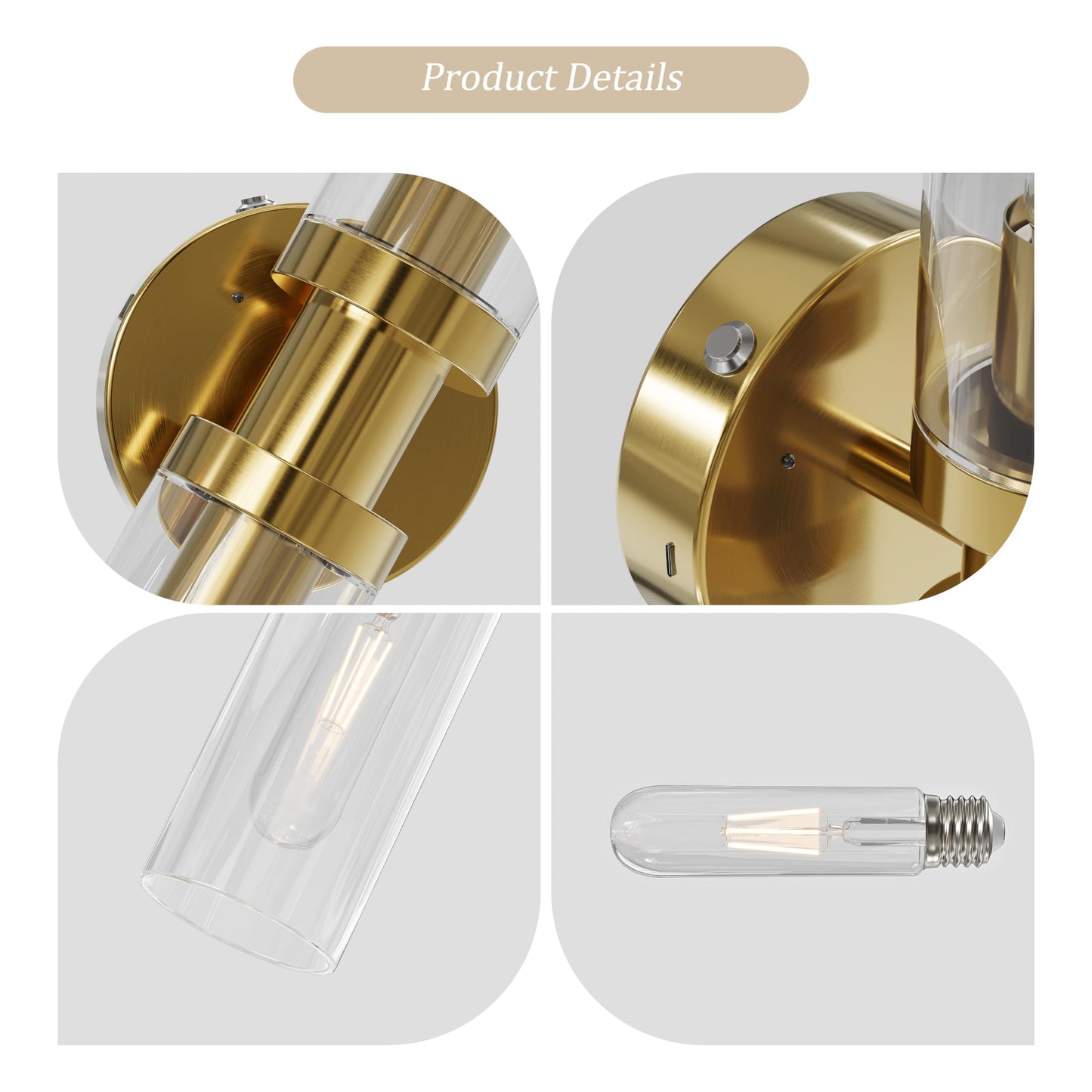Rayogale Battery Operated Wall Sconces Set of 2, Rechargeable Wireless Wall Lights Remote Control, 10000mAh Not Hardwired Timer Dimmable Wall Lamps for Living Room Bedroom Entryway Gold 16.5 Inch