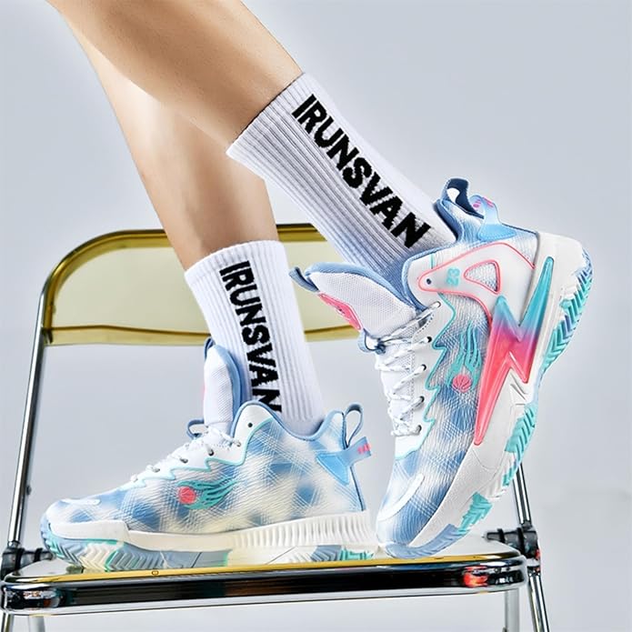 Moodeng Womens Basketball Shoes Breathable Non Slip Sports Shoes Fashion Running Sneakers Supportive Athletic Gym Shoes
