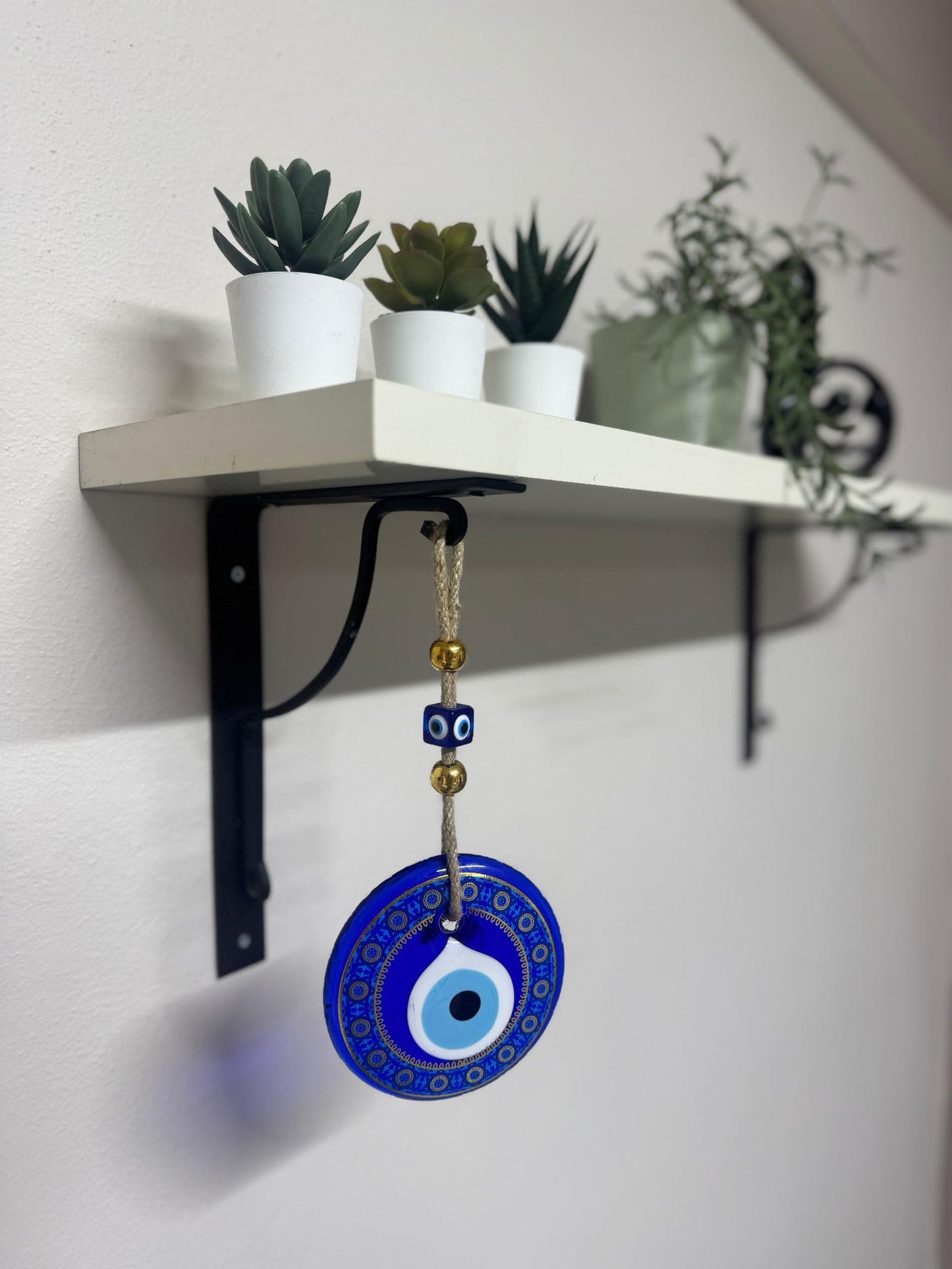 Casasofte Evil Eye 4.3 inch Hanging Wall Ornament – Handmade Blue Glass Amulet – Traditional Nazar Charm for Home, Office & Gifts (Star Design)