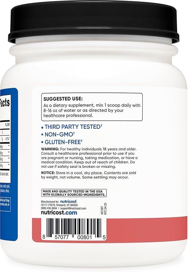 Nutricost BCAA Powder 2:1:1 (Raspberry Lemonade, 90 Servings)