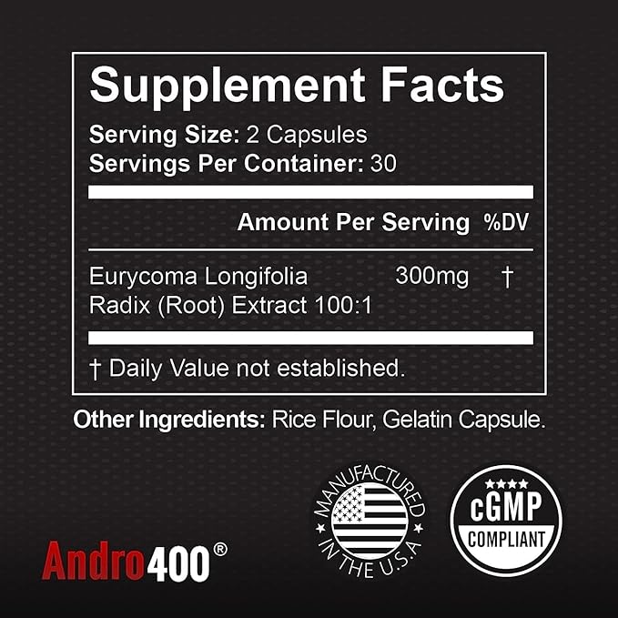 Original ??Testosterone Support Supplement for Men & Women ??Eurycoma Longifolia 100:1 Extract ??Tongkat Ali Root ??300mg ??60 Capsules, 30-Day Supply