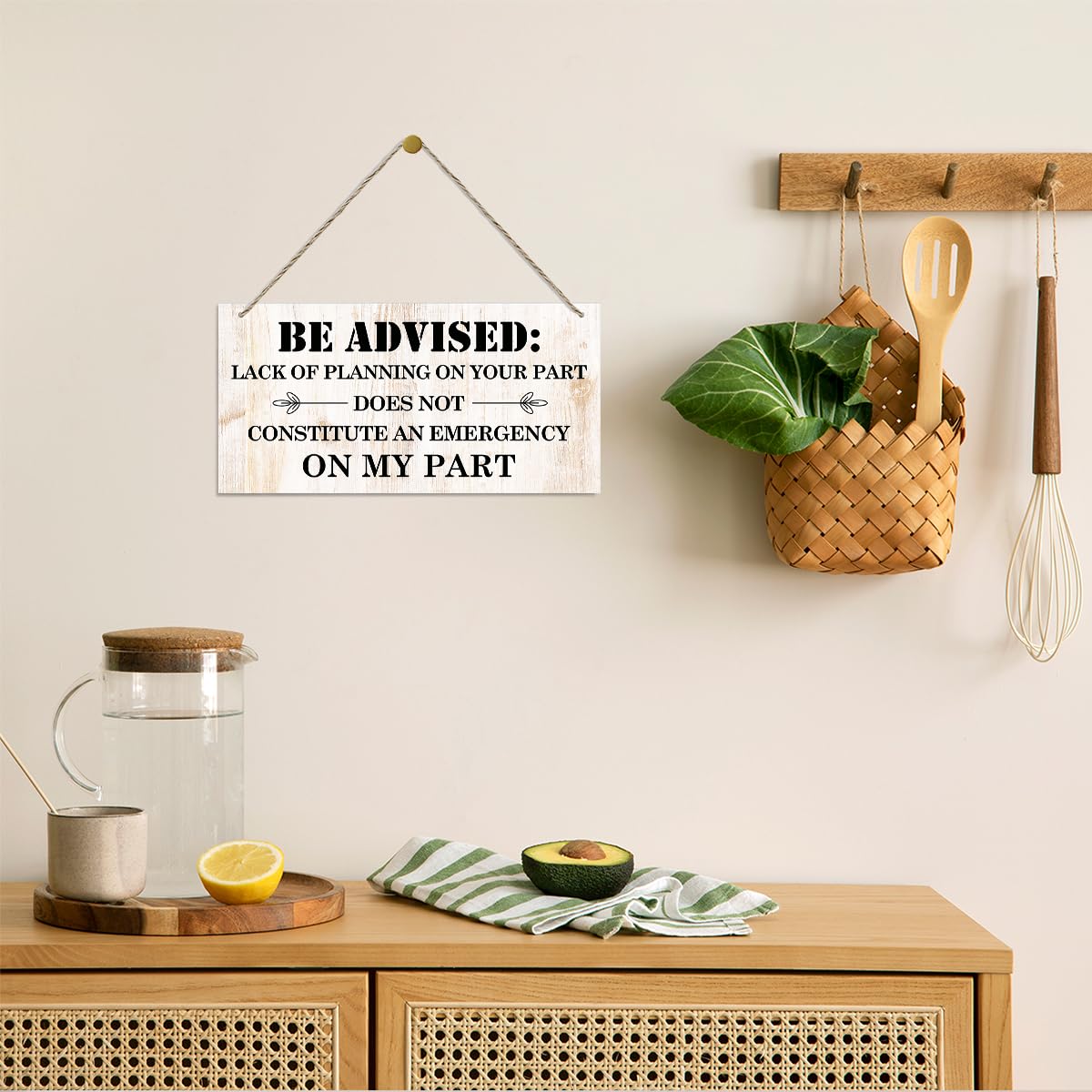 Funny Wood Signs, Decorative Wood Hanging Wood Plaque, Wall Decor Art, Home Decor Sign, Nursery Decor, Kids Room Decor, Be Advised Sign, Lack of Planning Does Not Constitute An Emergency On My Part
