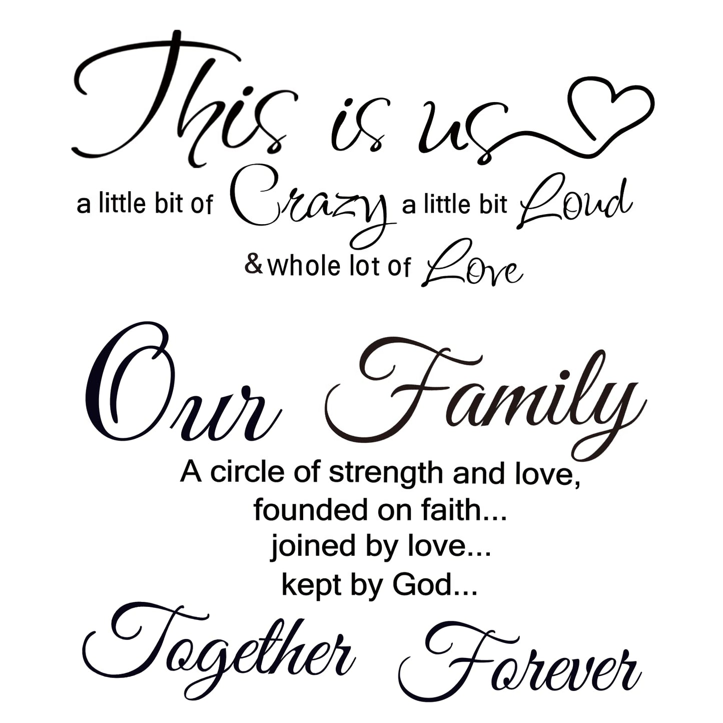 Rotumaty Family Quotes Wall Decals This is Us Wall Decor Vinyl Stickers for Living Room Bedroom Inspirational Art Decorations for Home Office Teen Dorm