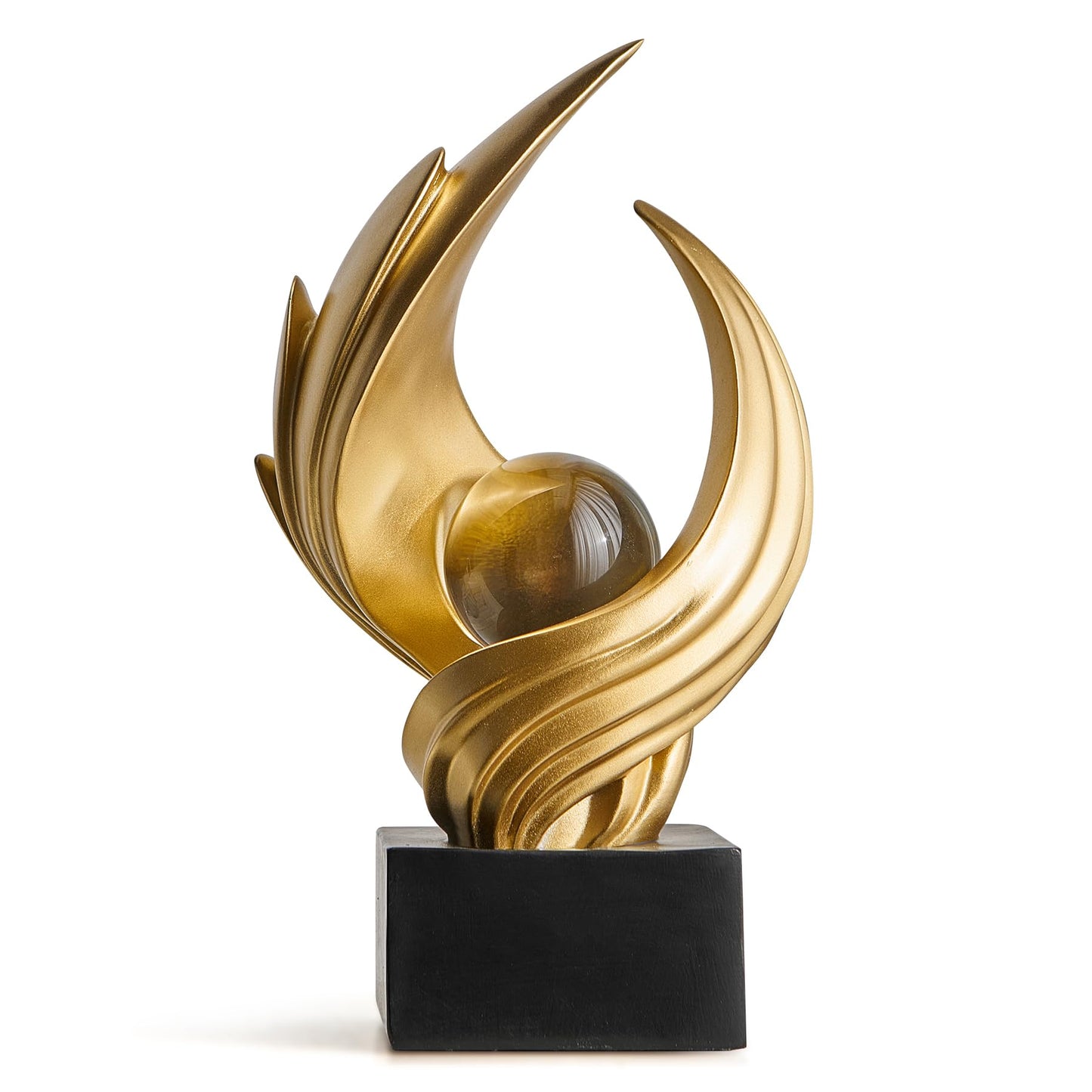 XYQXYQ Abstract Art Sculpture, Resin Gold Decorative Statue, Modern White Ornaments for Living Room, Decorativas Modernas for Coffee Table, Entryway & Office Collectibles (Gold)