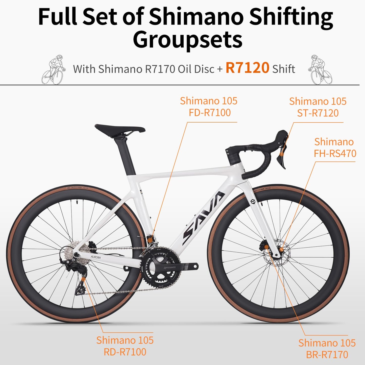 SAVADECK Carbon Fiber Road Bike, Hydraulic Oil Disc Bike with Carbon Fiber Frame and Wheelset, Lightweight Full Carbon Racing Bicycle with Shimano R7120 24S Shift Set for Adults(Black,51cm)