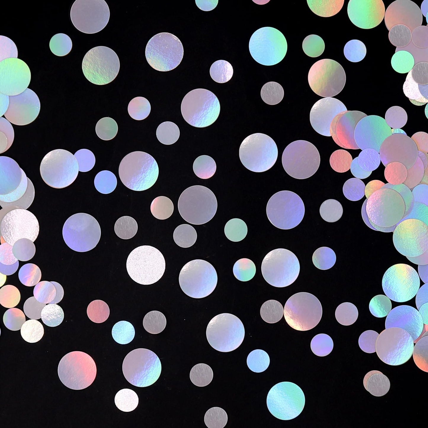 Vofrise 400PC Circle Dots Iridescent Confetti for Birthday Decorations Round Table Scatter for Wedding Baby Shower Bachelorette Bridal Shower Party Supplies