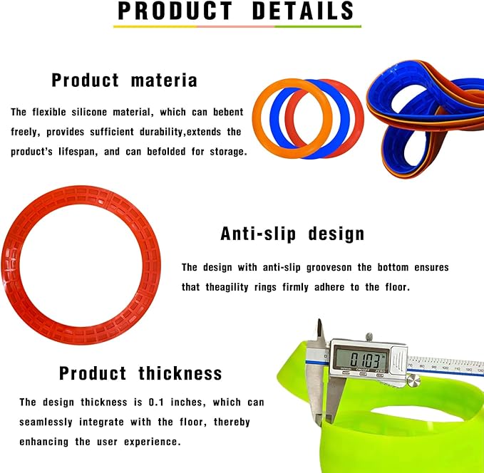 Colorful Anti Slip Safety Agile Ring Speed Ring 3 PCs Speed and Agility Training Equipment Basketball Training Equipment Sports Agility Training Skill Improvement Equipment