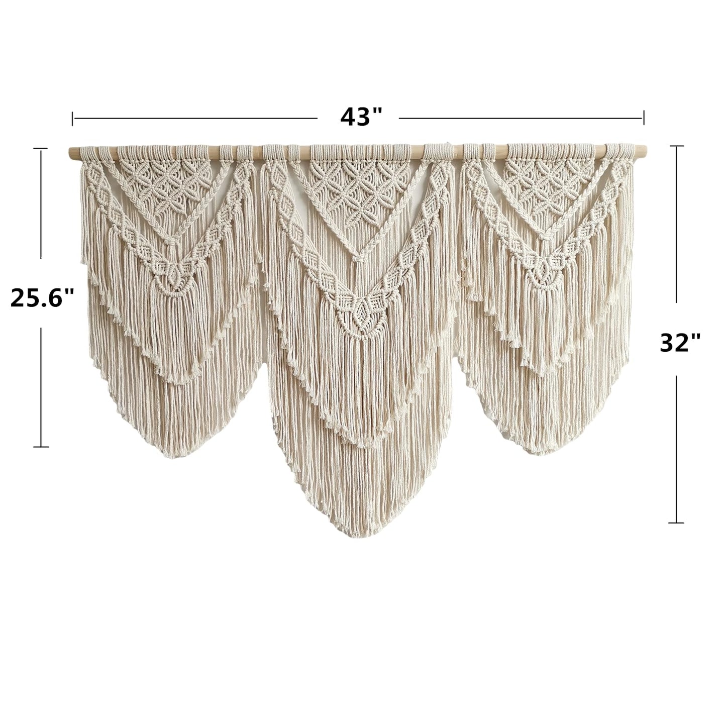 large macrame wall hanging - Boho Tapestry Macrame Wall Decor Art- Chic Bohemian Handmade Woven Tapestry Home Decoration for Bedroom Living Room Apartment Wedding Party - 43"x32" (Double-layer)