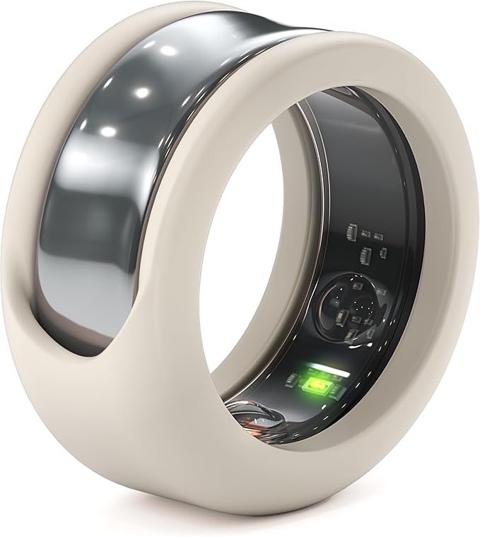 Rinfit Smart Ring Protector - Silicone Ring Enhancer for Active Lifestyle and Gym - StyleFit U.S. Design Patent - Stone, Size 8