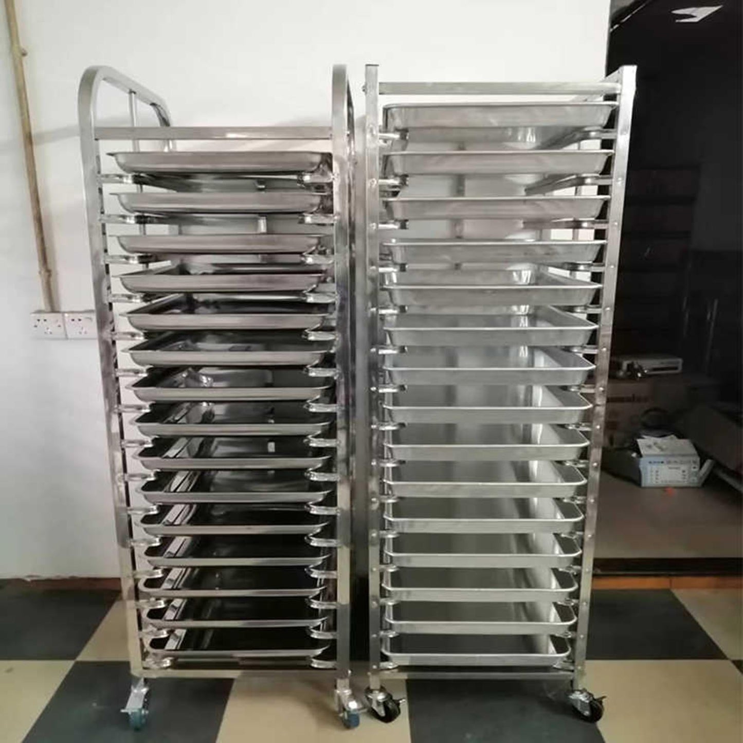 GenSDH Commercial Mobile Sheet Pan Rack, 9/15/18-Tier Bakery Rack, Heavy-Duty Food Tray Cooling Cart for Cooking & Baking, 400Kg Load Capacity