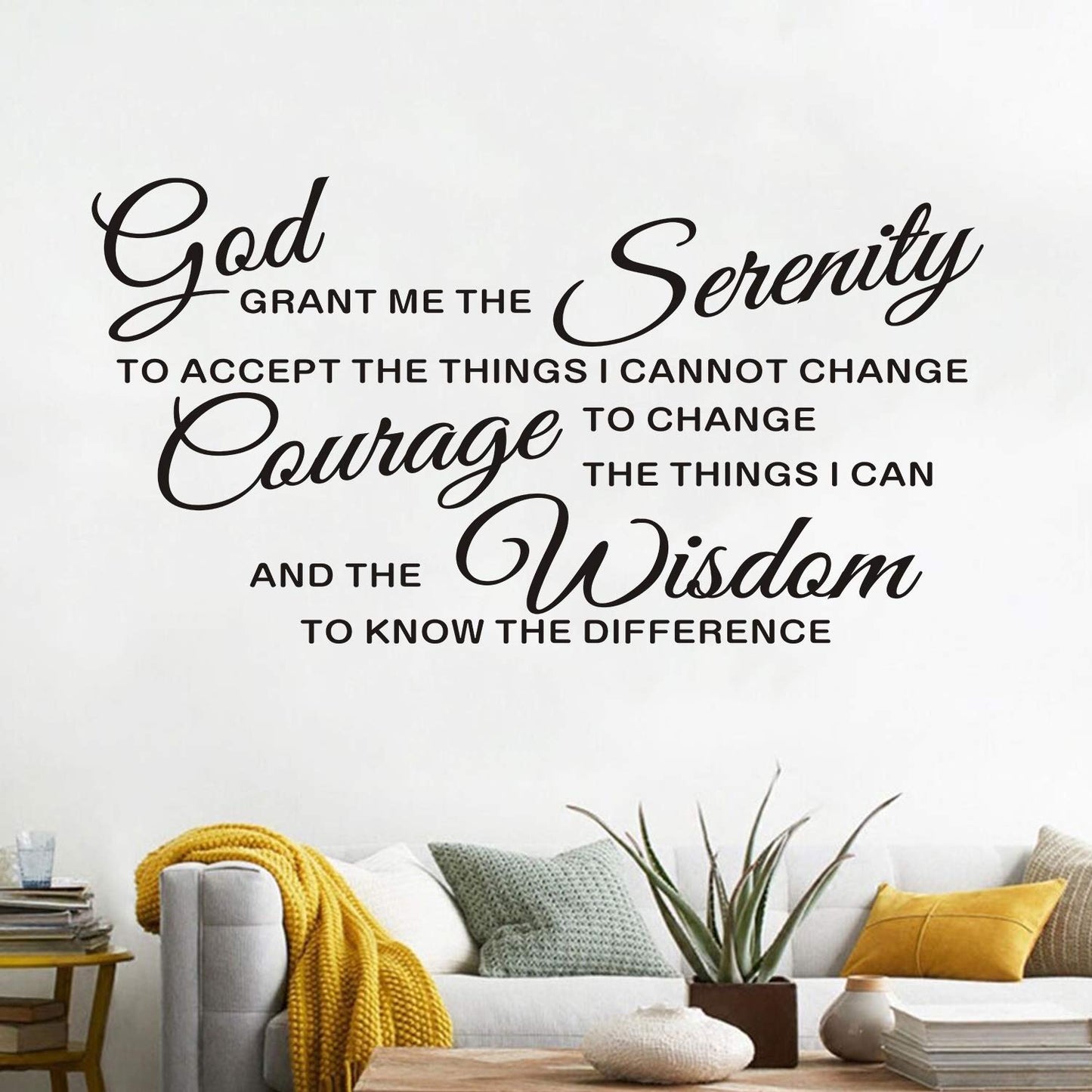 AnFigure Prayer Wall Decor, Inspirational Wall Decals for Living Room Quotes Bathroom Family Christian Bible Verse Faith Biblical Jesus Home Art Decor Vinyl Stickers God Grant Serenity Prayer 21"x11"