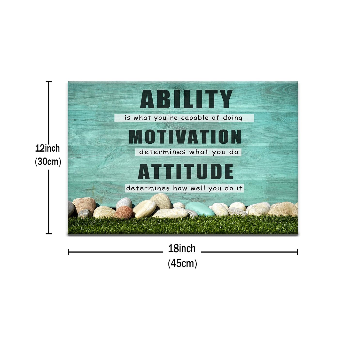 Motivational Wall Decor Inspirational Office Canvas Wall Art Ability Positive Poster Print Artwork for Home Bedroom Bathroom Office Wall Decoration Framed Ready to Hang [18''Wx12''H]