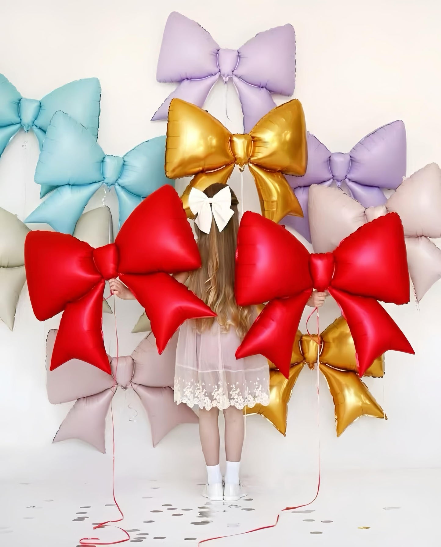 4Pcs Giant Pink Bow Balloons 38Inch/coquette Birthday Party Supplies/Pink Bachelorette Bridal Engagement Wedding Anniversary Supplies for Women/Valentine's Day Decor