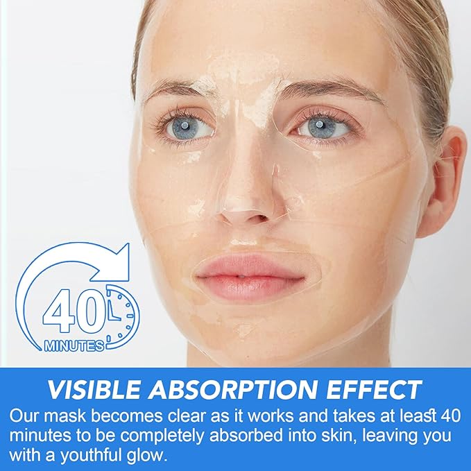Collagen Face Mask,Collagen Real Deep Mask,Collagen Mask,Deep Hydrating Anti Wrinkle Lifting Mask,Hydrogel Masks for All Skin Types 34g*4ea