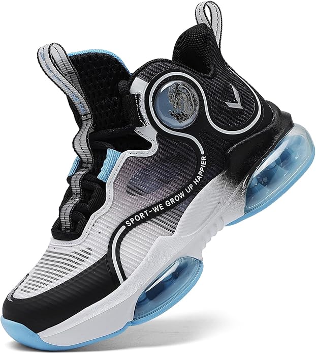 JMFCHI Kids Basketball Shoes High-top Sports Shoes Sneakers Durable Lace-up Non-Slip Running Shoes Secure for Little Kids Big Kids and Boys Girls