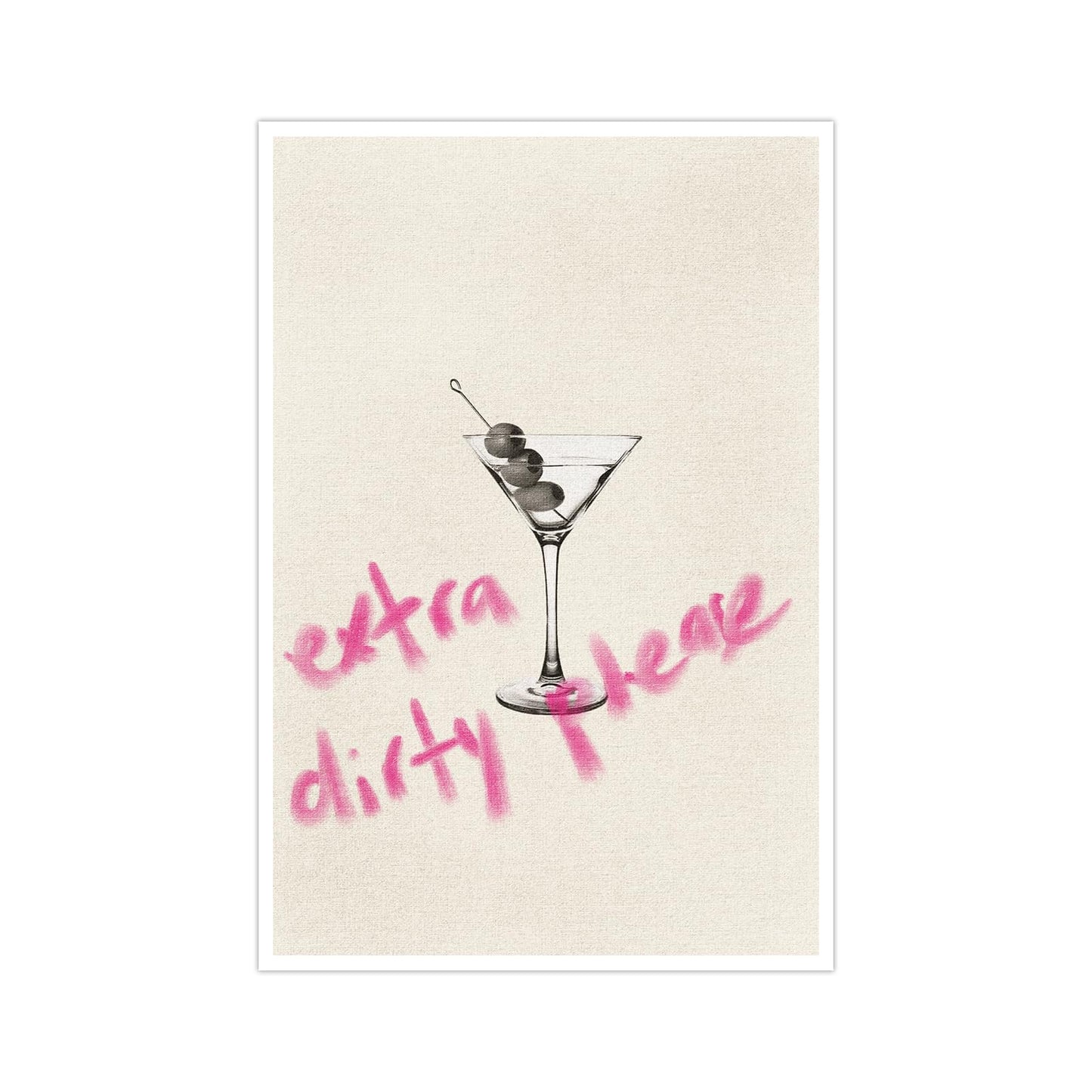 Vintage Extra Dirty Please Martini Cocktail Wall Art Bar Cart Wall Art Trendy Cocktail Martini Poster Aesthetic Posters Bar Cart Girly Dorm Deco12x18inch Unframed
