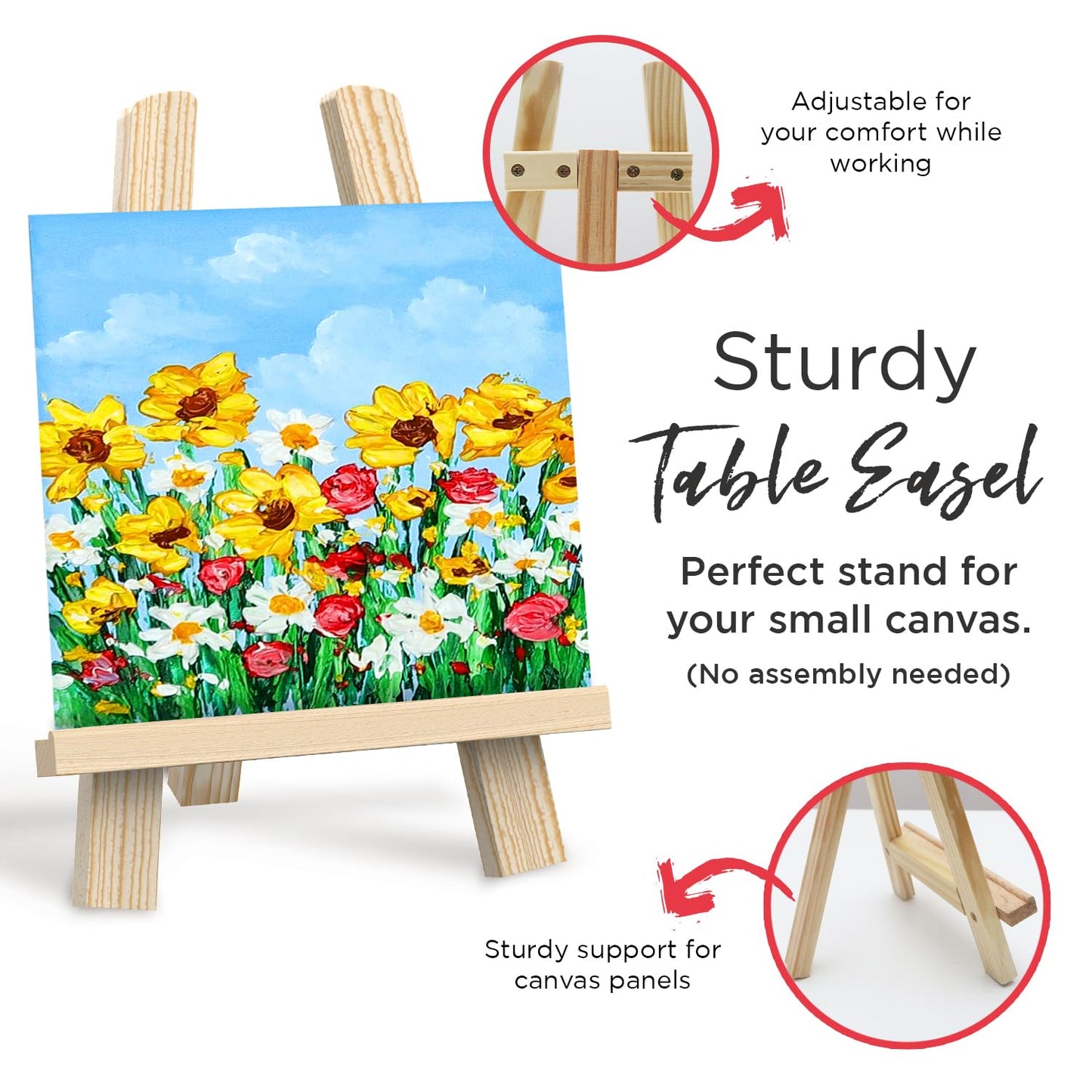 Chalkola Acrylic Paint Set for Adults & Kids - 56 Pcs Canvas Painting Kit with 32 Paints (22ml), 10 Brushes, 10 Canvases, Tabletop Easel, Palette, Knife - Professional Craft & Art Painting Supplies