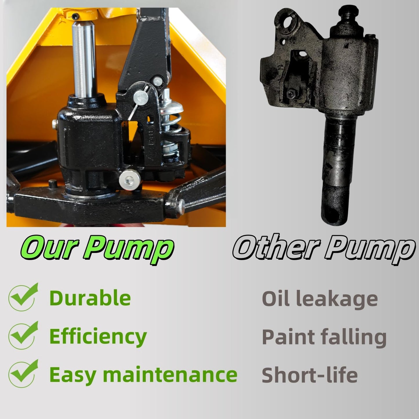 EZMHBRO Leak-Proof Pallet Jack, 5500 lbs Load Capacity, Manual Pallet Truck with 48L x 27W Inch Forks for Pallet Moving, Nylon Wheels Suitable for Warehouse, Supermarket, Factory
