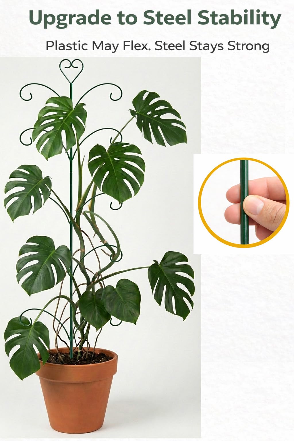 2 Pack Monstera Plant Support Trellis, 31” & 46” Adjustable Steel Plant Stakes for Indoor & Outdoor Use, Plant Trellis for Potted Climbing Plants, Tall Pothos Plant Climber Support for Ivy Pothos Hoya