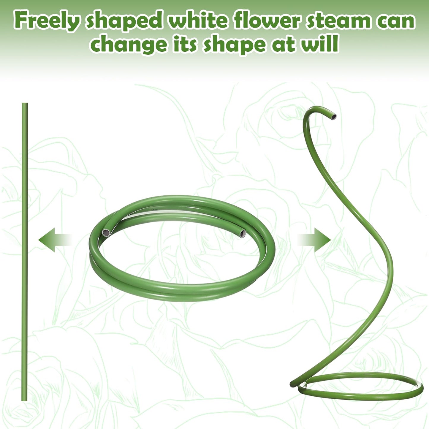 X-Kingsun 1Pack 19.69Ft Giant Flower Stand Green Flexible Pipe for Decoration Flower Pole Display Stand Large Diameter PVC Pipe Stem Tubing for Crafts Floral Wedding Decor Balloon Arches DIY Crafts