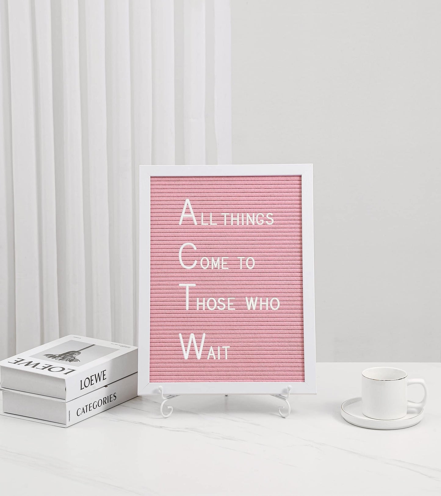 G GAMIT Felt Letter Board White Frame - 12x16 Baby Announcement Sign &Message Board Board with Big letters&Stand