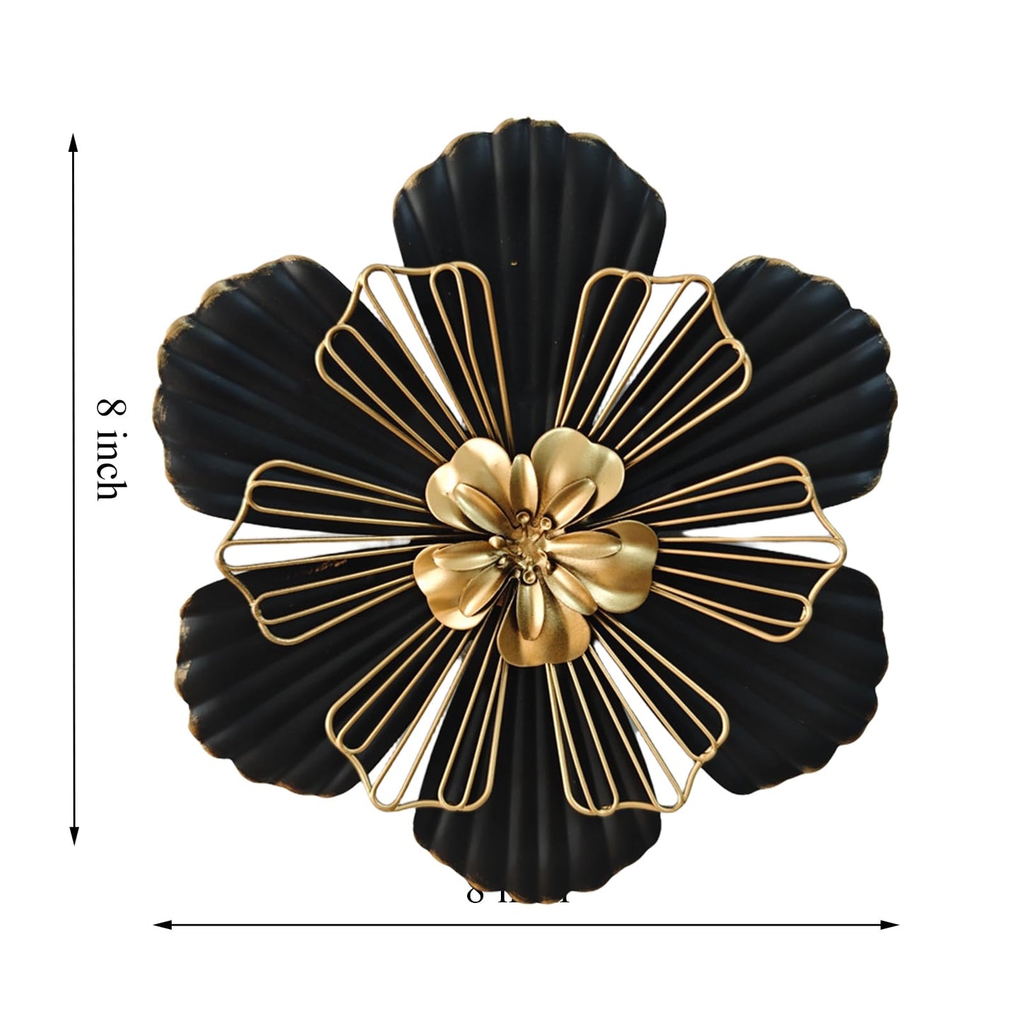8 Inch Large Metal Flower Wall Art Multiple Layer Home Decor for Outdoor Bedroom Living Room Office Garden Set of 3