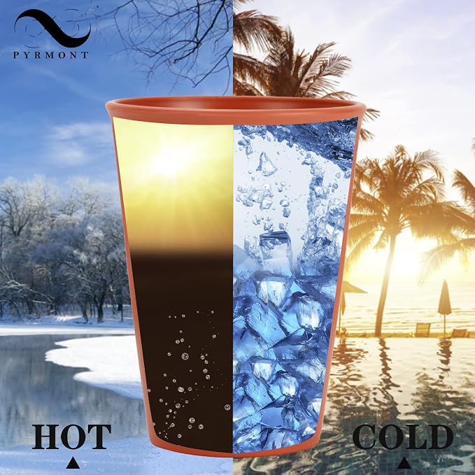 PYRMONT Wheat Straw Cups 12 Oz Alternative Plastic Cups Set of 8 Unbreakable Water Cups for Kitchen Dishwasher & Microwave Safe Drinking Cups for Iced Tea,Juice-Colorful