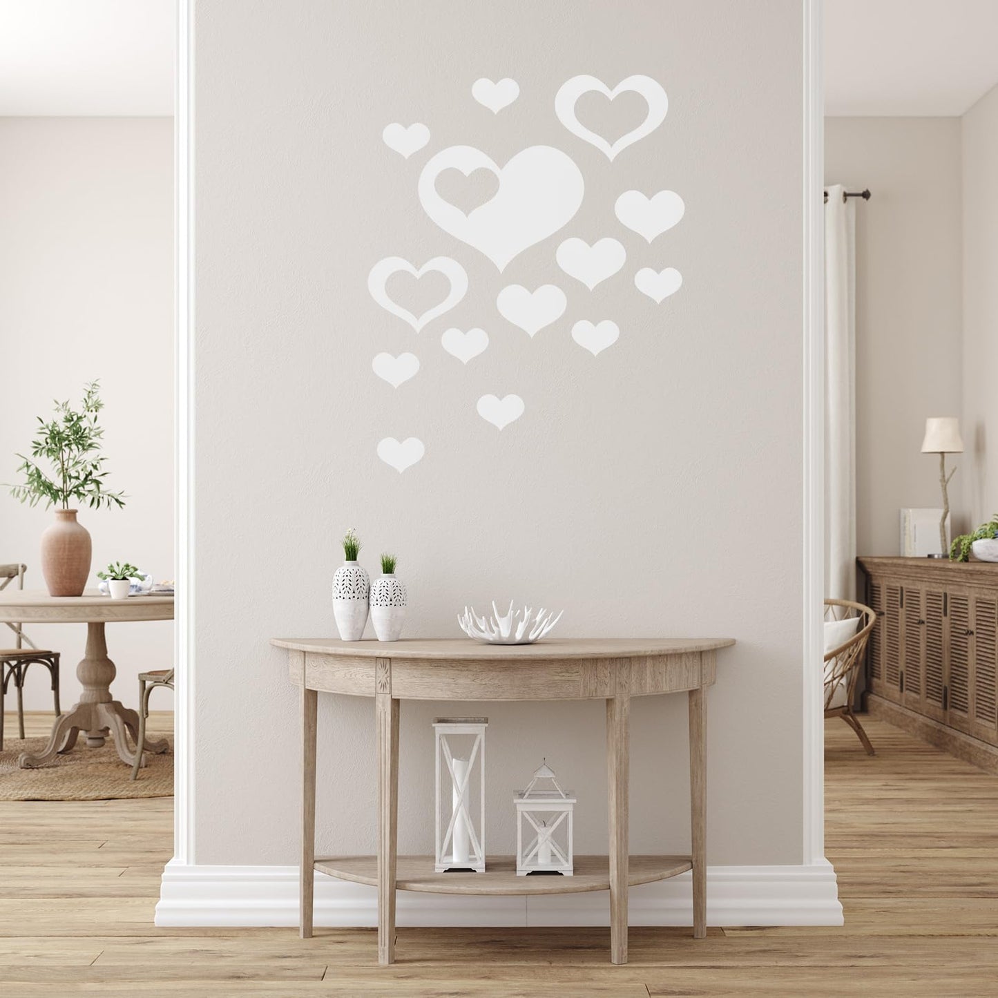 uxcell Acrylic Mirror Wall Stickers, 14Pcs in 1Set Self Adhesive Removable Heart Wall Decals for Home Living Room Bedroom Office DIY Decor (Black)