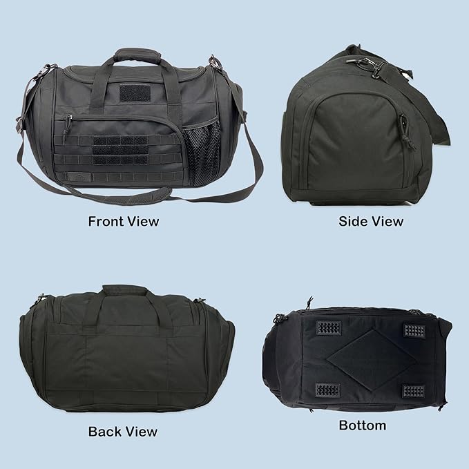 APRlLBAY 43L Large Capacity Military Duffel Bag - Tactical Gym Bag/Weekender for Men & Women (Jet Black)