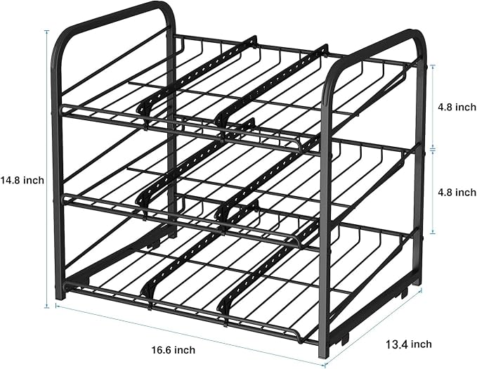 Can Rack Organizer, 3 Tier Stackable Can Storage Dispenser,for Food Storage, Kitchen or Pantry, Storage for 36 Cans, Black