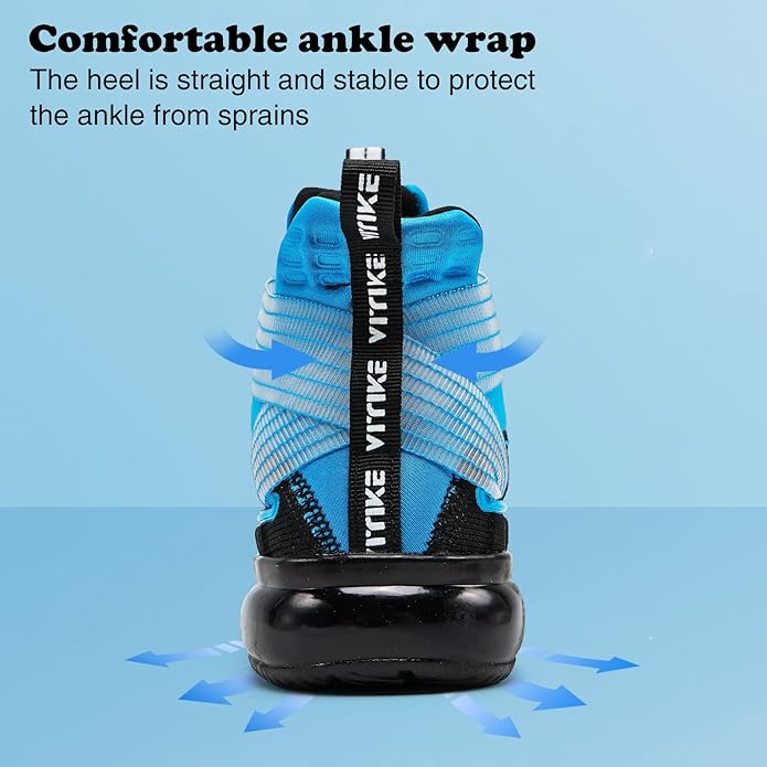 JMFCHI Kids Basketball Shoes High-top Sports Shoes Sneakers Durable Lace-up Non-Slip Running Shoes Secure for Little Kids Big Kids and Boys Girls
