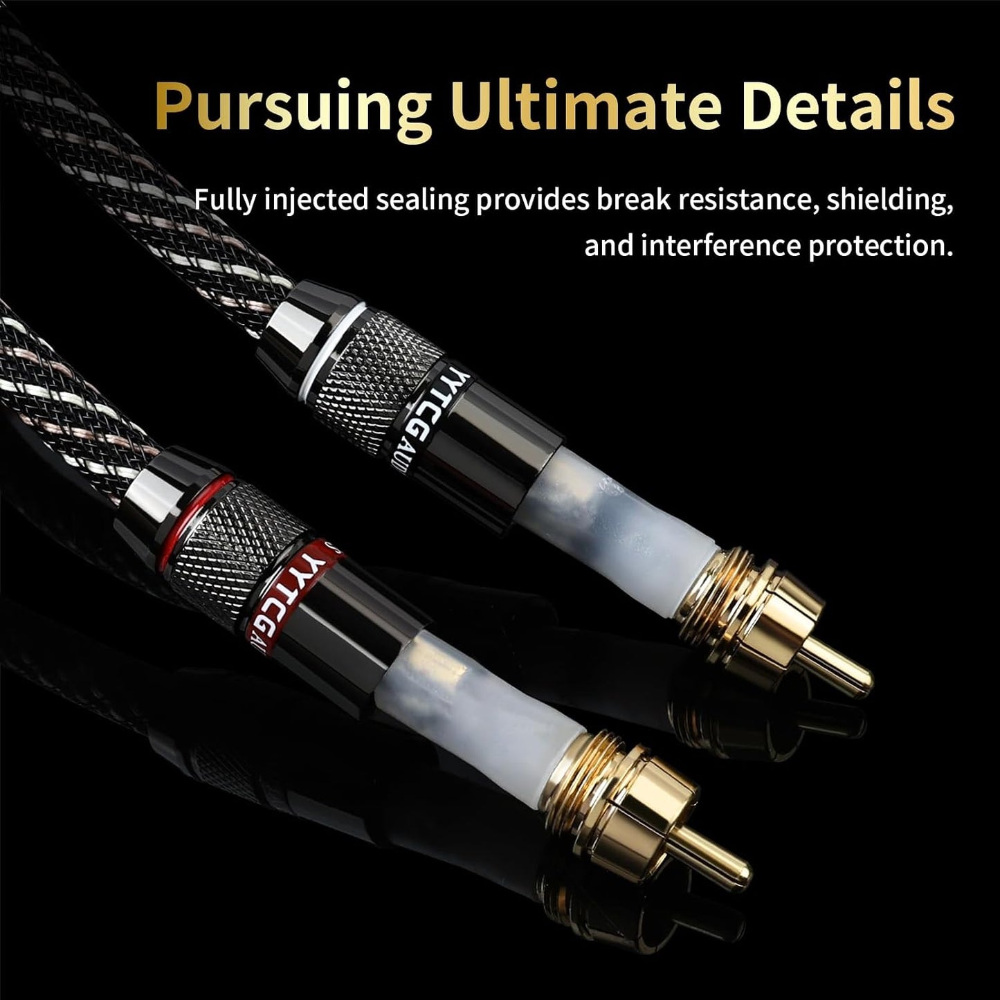 3.28ft 3.5mm,15 AWG,4N Stereo(3.28ft/1m) Audiophile HiFi Audio RCA Cables-RCA to OFC Core,Gold-Plated Plug,with Nylon