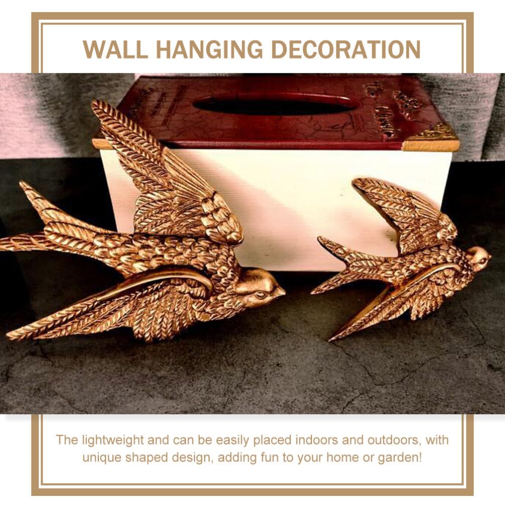 VOSAREA Bird Wall Art Bird Wall Figurine Sow Sculpture Resin Hanging Decor 3D Sculpted Floating Sculpture Antique Sow Hanging Ornament (4.72X3.93X1.18inch)