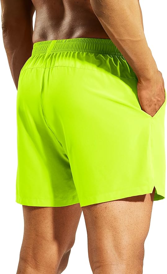 Nepest Men's 5?™â€?Athletic Running Shorts with Pockets, Lightweight Quick Dry Gym Workout Training No Liner Shorts