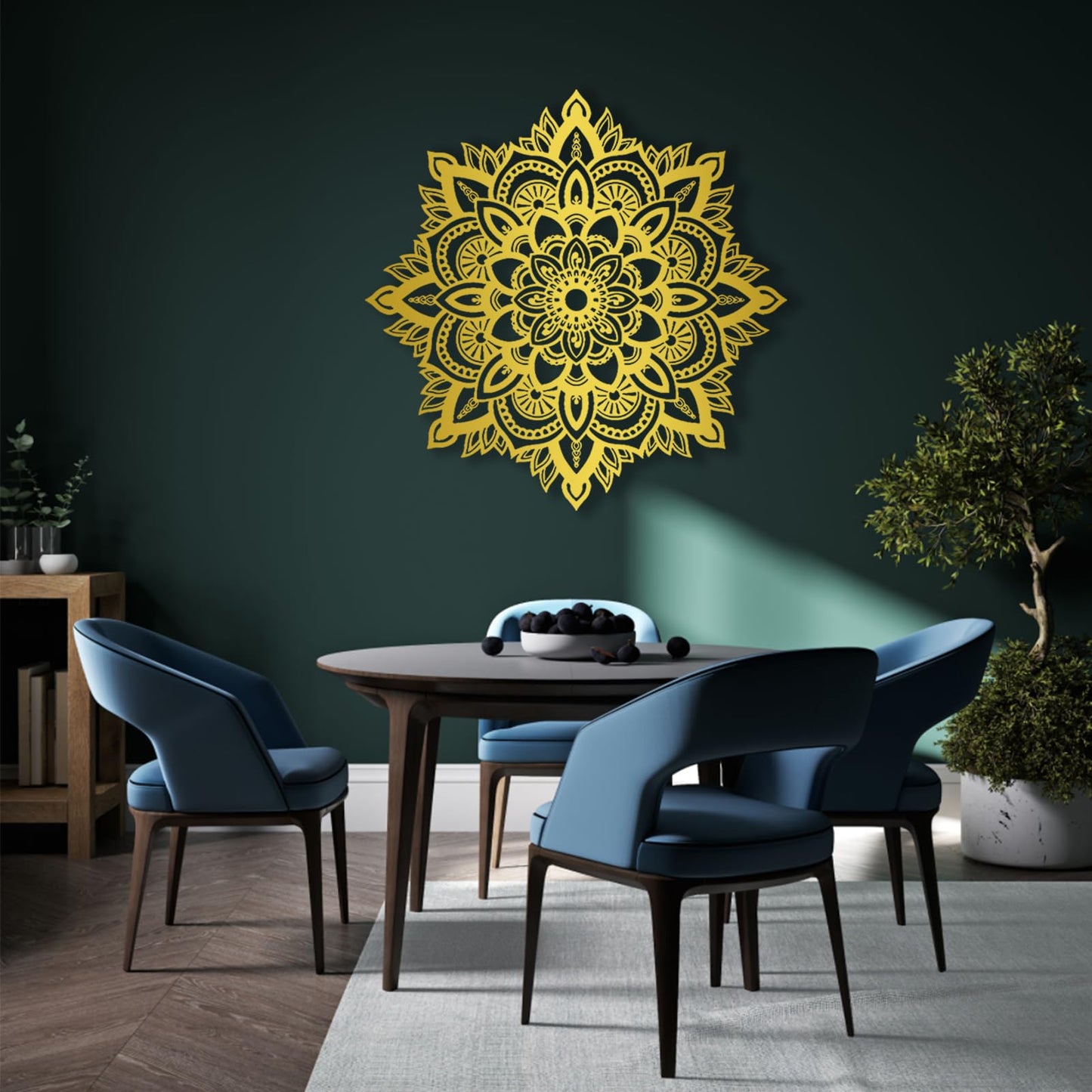 Mandala Metal Wall Art - Boho Wall Decor, Flower Metal Decorations for Bedroom, Unique Home Decor & Housewarming Gift (White, 24 x 24 inch / 60 x 60 cm)