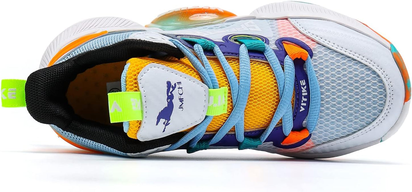 JMFCHI Kids Basketball Shoes High-top Sports Shoes Sneakers Durable Lace-up Non-Slip Running Shoes Secure for Little Kids Big Kids and Boys Girls
