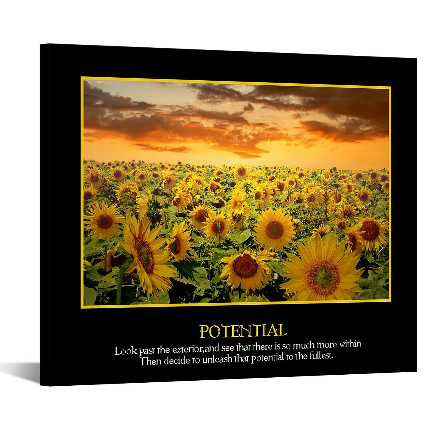 KREATIVE ARTS Motivational Wall Art Canvas Print Office Decor Inspiring Framed Prints Giclee Gallery Inspirational Entrepreneur Quotes for Meeting Room Decoration Classroom Drom (Potential)