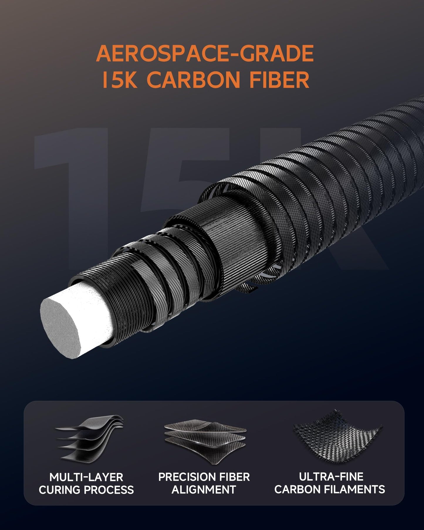 KONLLEN 2.0 Carbon Fiber Pool Cue with Professional Taper | Low Deflection Billiard Stick | Ultra-Smooth Shaft for Adult & League Players