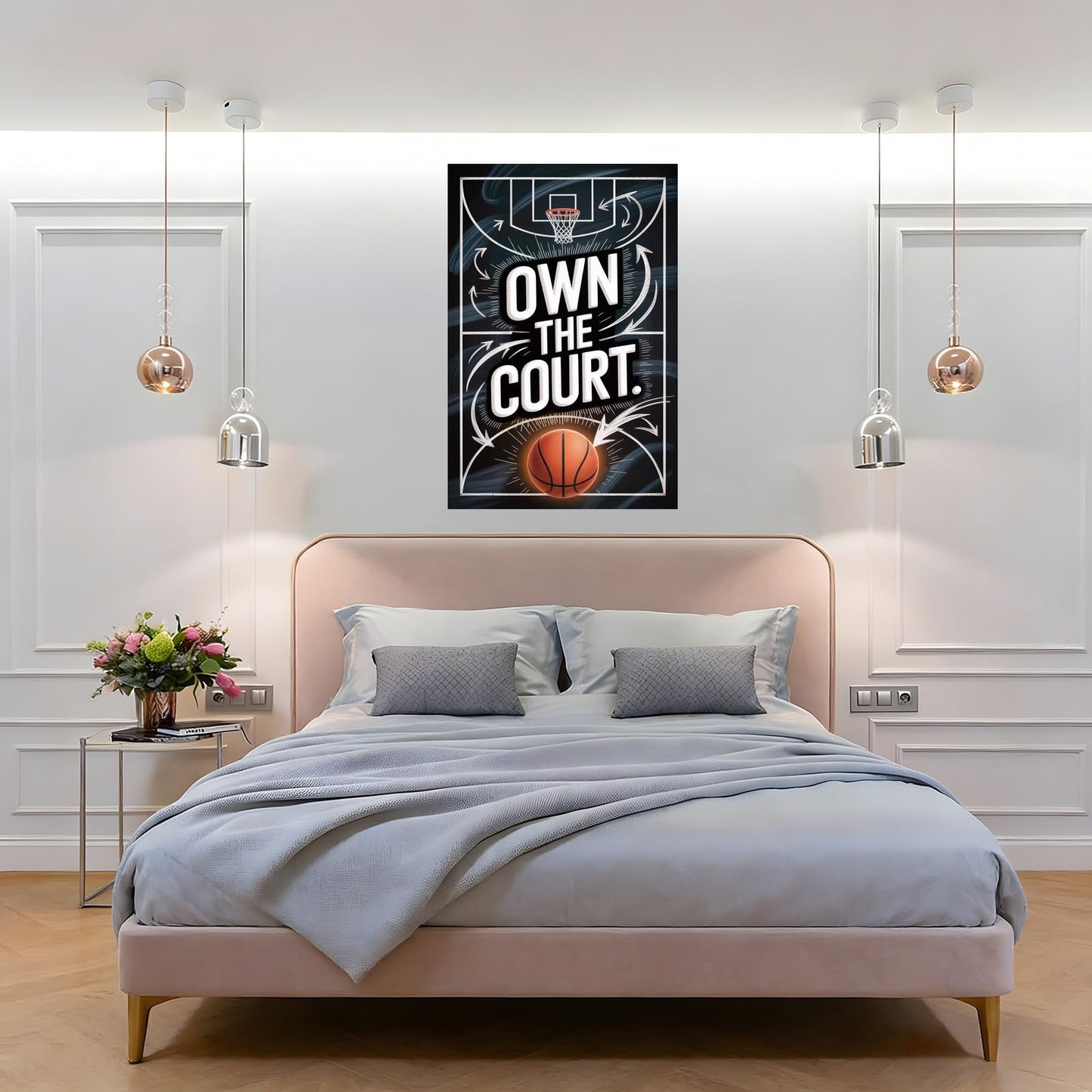 Own The Court Basketball Motivation Poster Inspirational Wall Art For Athletes Training And Game Day Focus Printing Posters Unframe-style 08x12inch(20x30cm)