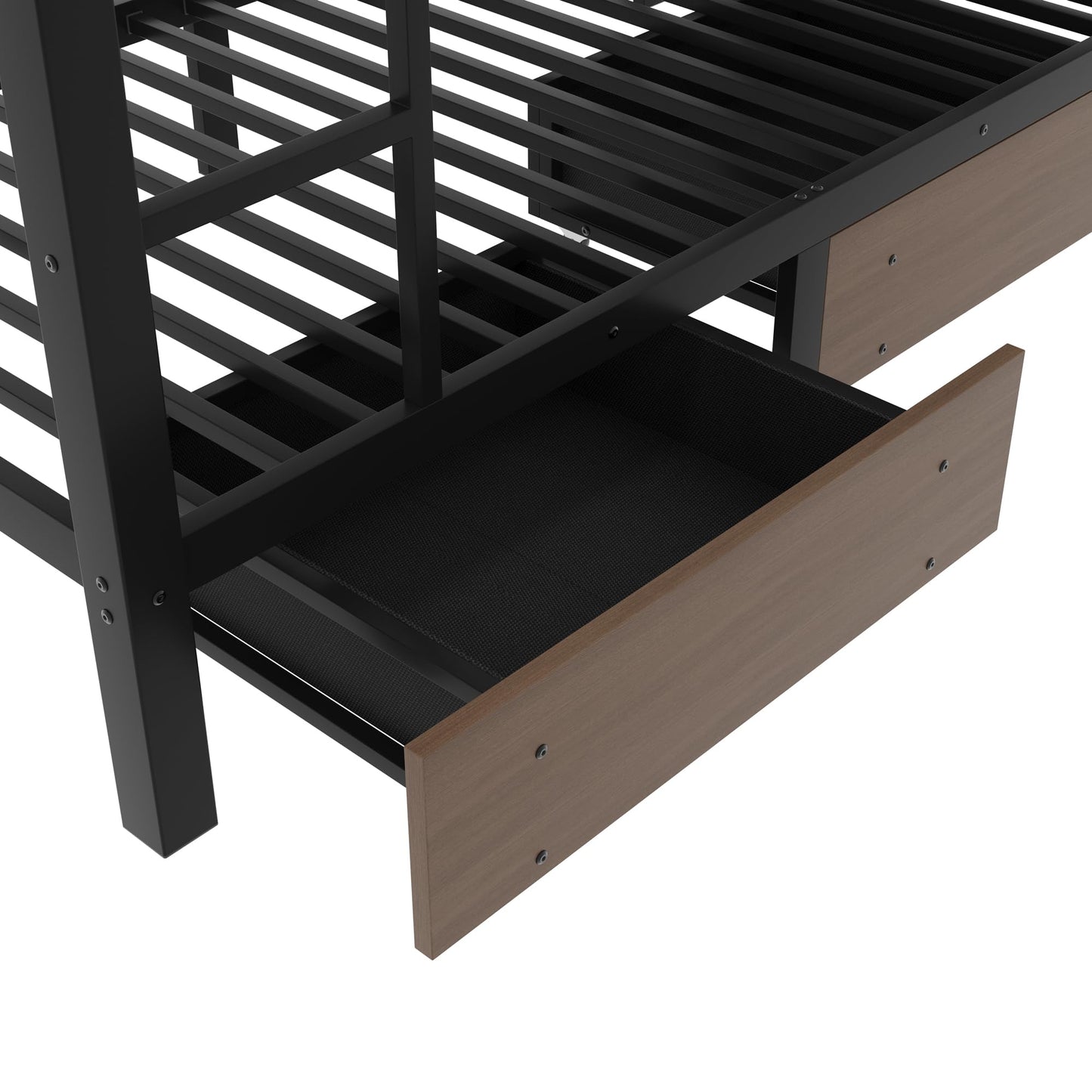 Bellemave Twin Size Bunk Bed with Storage Drawers and 3-Tier Shelves, Twin Bunk Bed with Charging Station and Lights, Heavy Duty Metal Bunk Beds for Teen, Adults