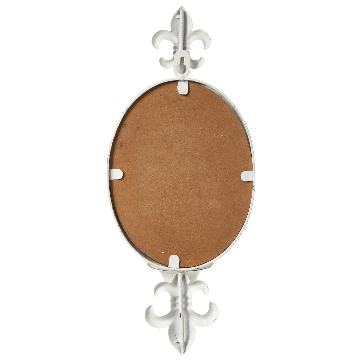 SOFE Metal Shabby Chic Wall Sconces Set of Two Candle Holder, Oval Mirrored Wall Candle Holder for Taper Candles, Iron White Candle Sconces for Living Room, Farm House Home Decor