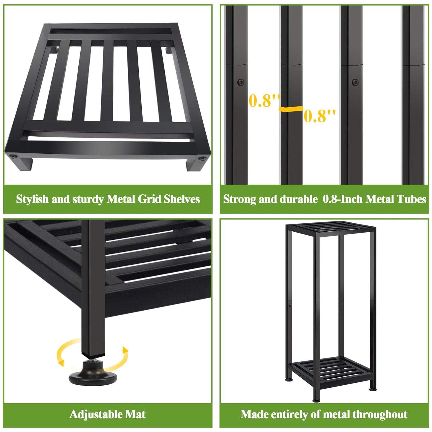 Lilybud--lily 2-Pack Plant Stand Indoor Outdoor, Heavy Duty Wrought Iron Pedestal Stands, Metal Plant Stand Decorative Flower Stand for Patio Garden Deck Living Room