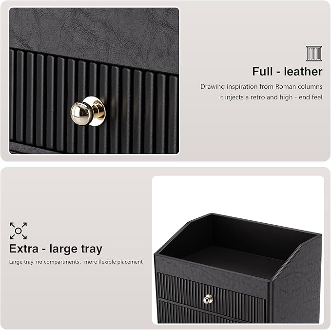 LADSTAG Cosmetic Organizer,Luxury Make up Organizer with 3 shelf Drawers,Black Large Capacity Makeup Organizers for Skincare,Brushes, Dresser,Bedroom,Bathroom,Birthday Gifts for Mom
