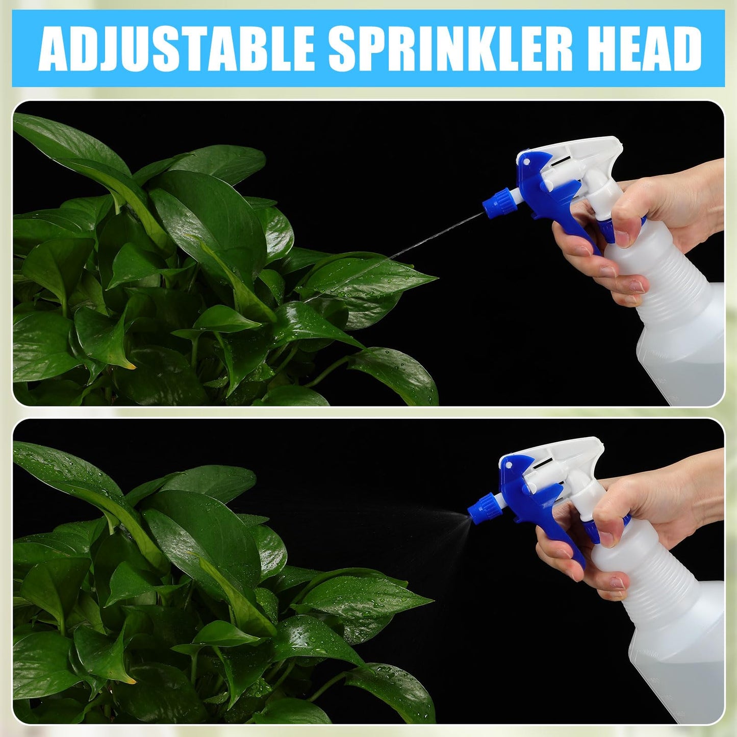 Eaasty 12 Pcs Plastic Spray Bottle 32 oz Bulk Heavy Duty Leakproof Spraying Bottles Empty Mist and Stream Mode Misting Spray Bottles with Adjustable Nozzle and Measurements for Cleaning Planting Pet