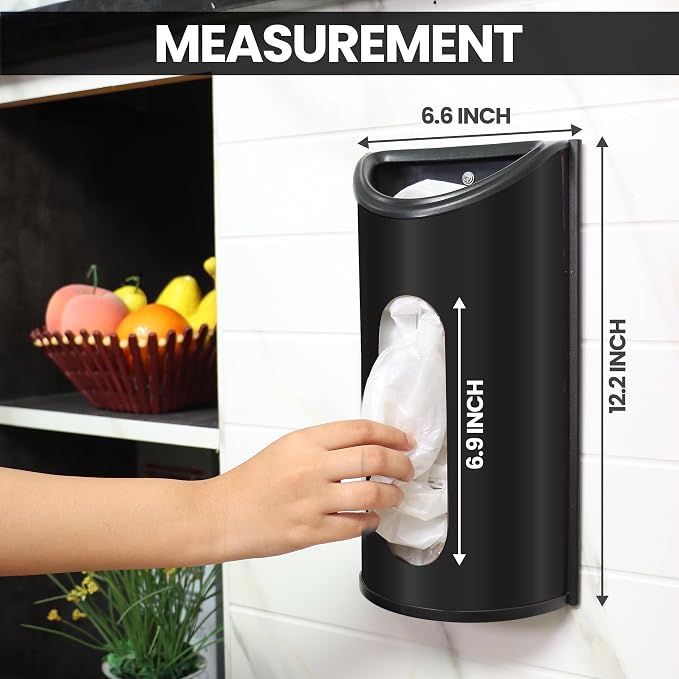 Utopia Kitchen Grocery Plastic Bag Holder and Dispenser Medium, Easy Wall Mount Bag Saver, Stainless Steel, Black