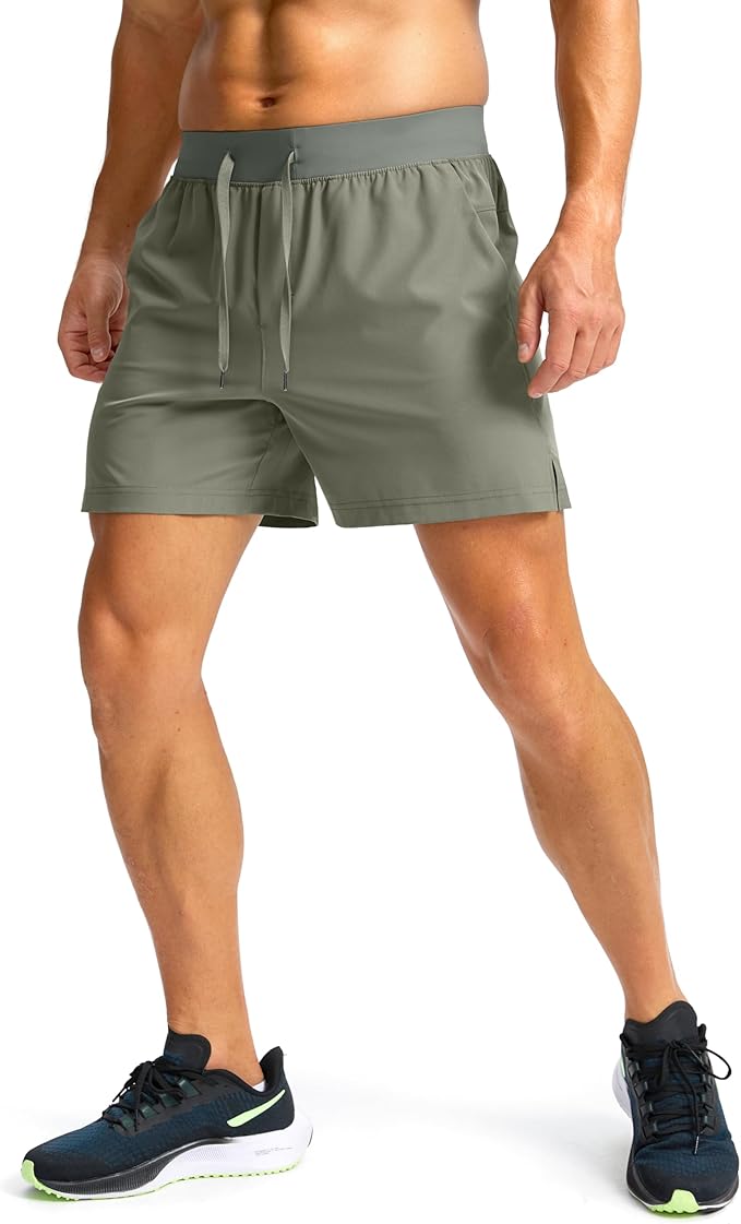 Men's Running Shorts with Zipper Pockets 9 Inch/ 7 Inch / 5 Inch Lightweight Quick Dry Gym Workout Athletic Shorts for Men(5 inch)