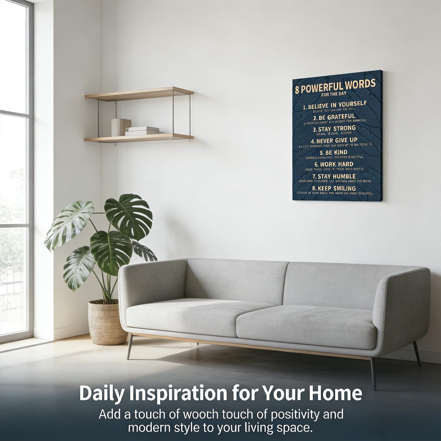 8 Rules of Life Canvas Wall Art Motivational Office Painting Picture Wall Decor Inspirational Positive Sayings Poster Print Artwork for Office School Library Decor 12x16 in Wrapped Canvas