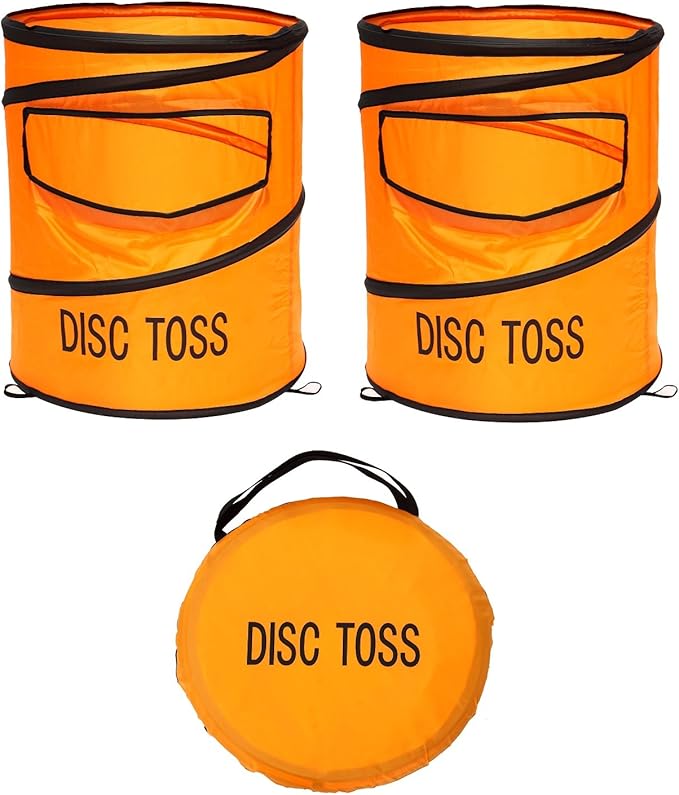 Folding Disc Toss Game Set - Flying Disc Toss Dunk Game Set - Includes 2 Disc Targets with Bean Bag & 2 Flying Discs & Carrying Case - Great for Backyard,BBQs,Tailgating