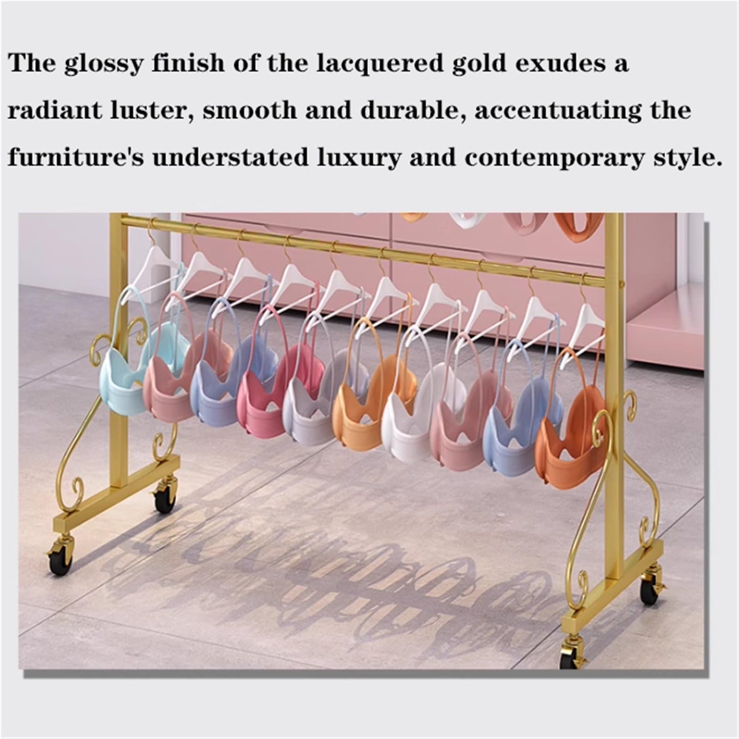Lingerie Bra Rack with Wheels, Metal, 3 Tier Underwear Display Stand, Anti-Slip, Retail Showshelves, Commercial Clothing Store Shelf, for Shorts, Hats, Sock(Silver,120 * 40 * 130cm