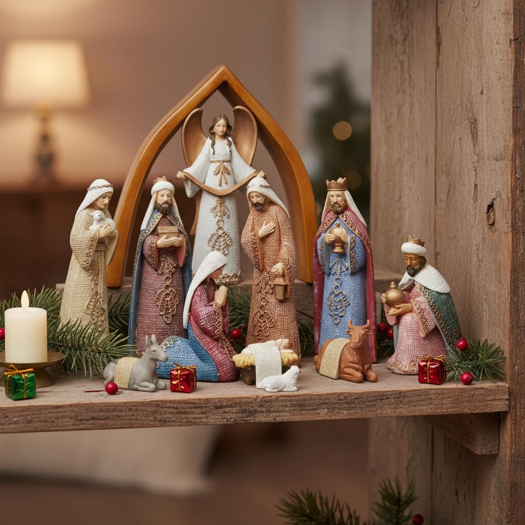 Comfy Hour 6" Nativity Scene Figurine, Mary Joseph and Christ Child Religious Statue, Traditional Christmas Indoor Decor Accent, Polyresin Artisan Crafted Sculpture, 1 Piece